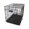 24inches Dogs Crate Folding Metal Pets Crates Double Door Puppy Cage Easy Set Up