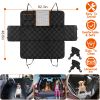 Dog Car Seat Cover Waterproof Scratchproof Pet Car Rear Protector Mat Pet Back Seat Hammock with 2 Door Slide Straps for Car Truck SUV