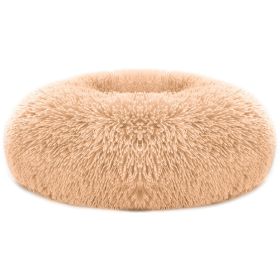 Pet Dog Bed Soft Warm Fleece Puppy Cat Bed Dog Cozy Nest Sofa Bed Cushion For S/M Dog (Option: PetCalmingBedBrownL)