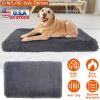 Dog Bed Soft Plush Cushion Cozy Warm Pet Crate Mat Dog Carpet Mattress with Long Plush for S/M Dogs
