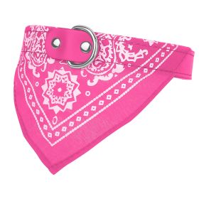 Adjustable Bandana Leather Pet Collar Triangle Scarf (Option: DogBandanaCollarPinkM)