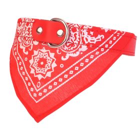 Adjustable Bandana Leather Pet Collar Triangle Scarf (Option: DogBandanaCollarRedL)