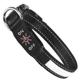 Light Up Dog Collar LED Dog Collar Safety Night Glowing Dog Collar with 9 Light Colors IPX7 Waterproof USB Rechargeable S/M/L (Option: LEDDogCollarL)