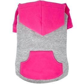 Color-Block Hoodie (Color: Pink on Gray, size: 4X-Large)