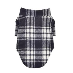 Flannel Dog Shirt (Color: Black and White Plaid, size: 2X-Large)