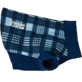 Highline Fleece Dog Coat (Color: Blue Plaid, size: Size 18)