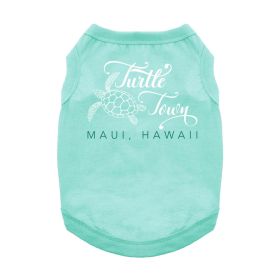 Turtle Town Maui, HI Dog Shirt (Color: Teal, size: X-Large)