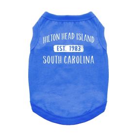 Hilton Head Island, SC Dog Shirt (Color: Blue, size: medium)